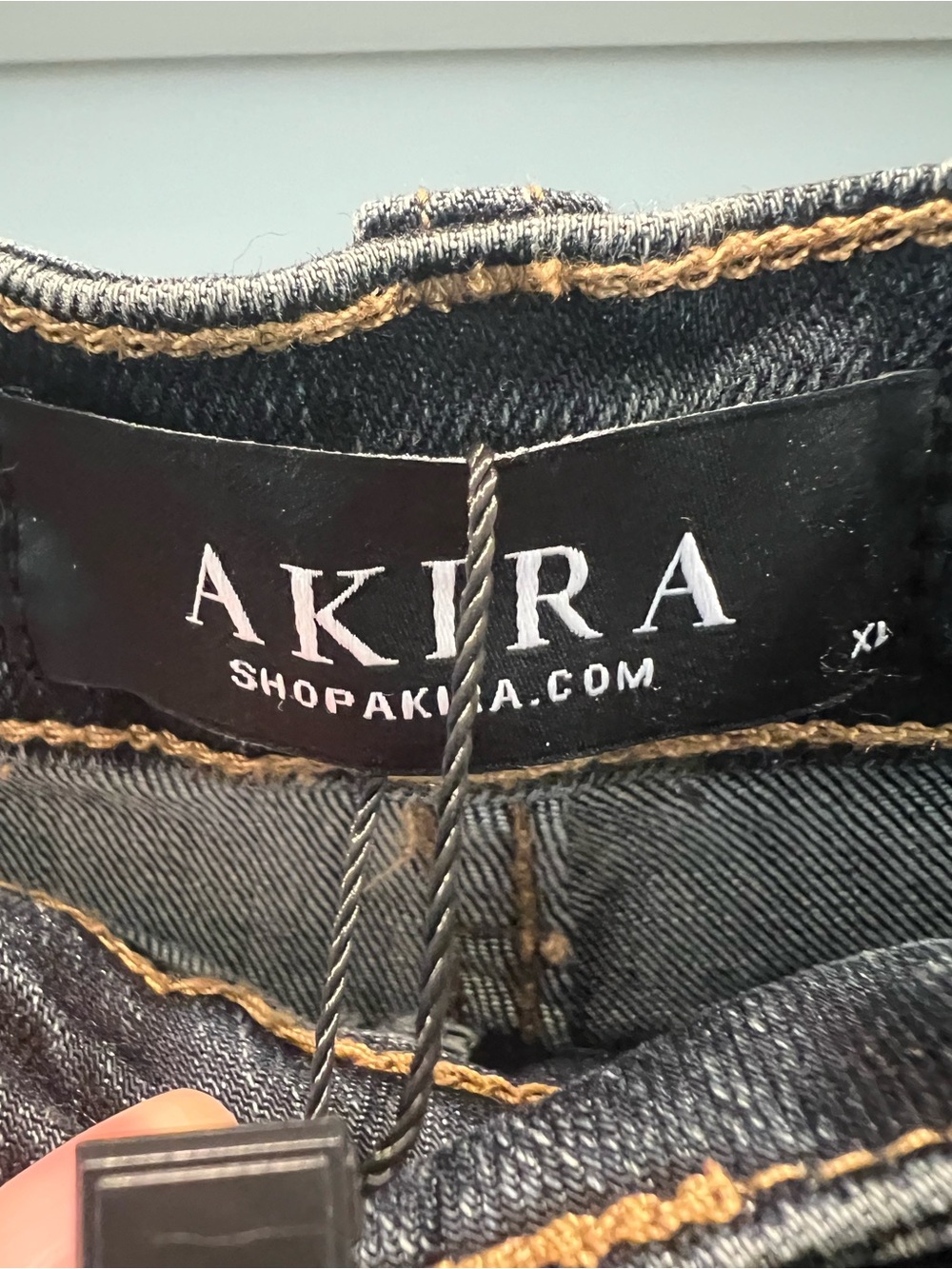 Beautiful NEW AKIRA Ash Black Straight-Leg Jeans, Multicolor Gem Embellishments - Picture 11 of 12